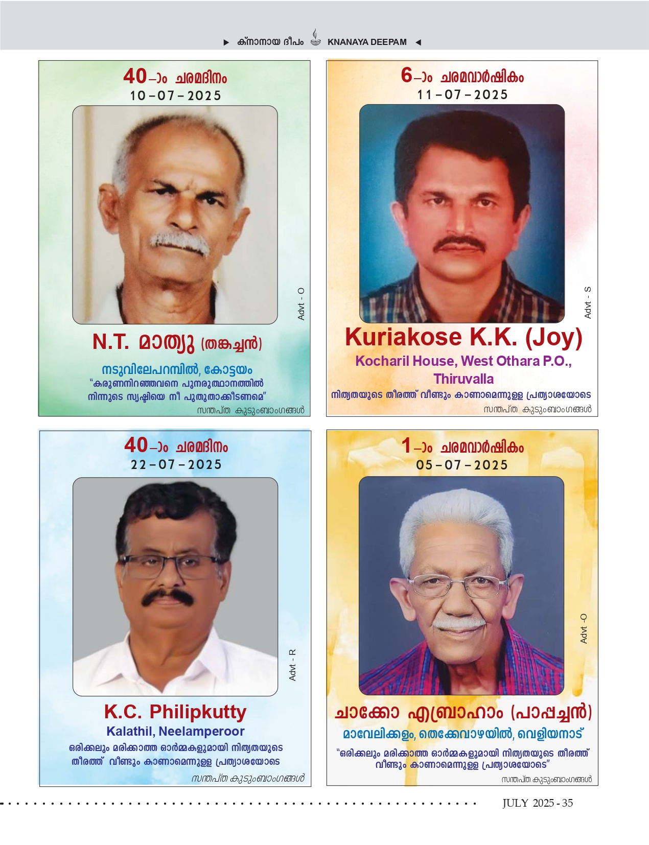 Death Anniversaries